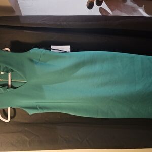 Calvin Klein Collection Green Asymmetrical Sheath Dress